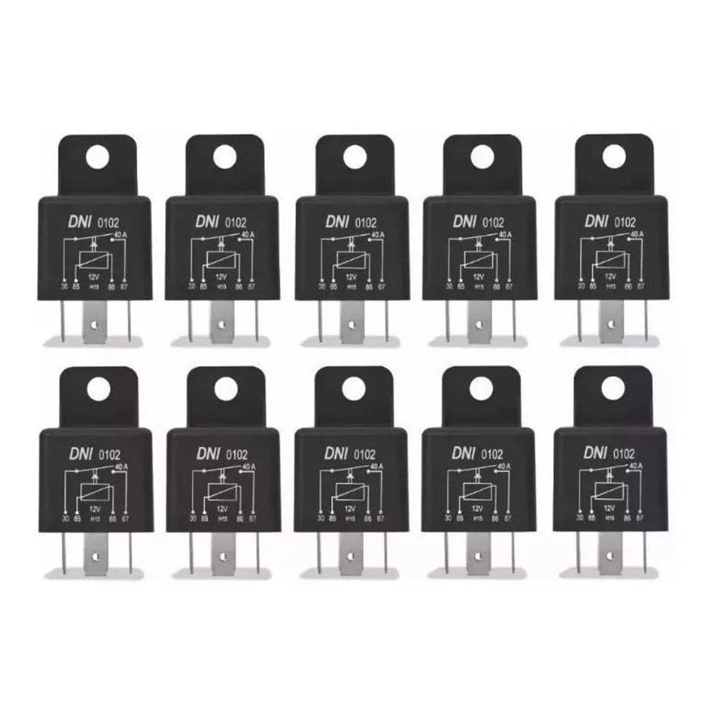 5X Relê Auxiliar Universal 12V 40A 4 Pinos Dni102 - 10 Unida