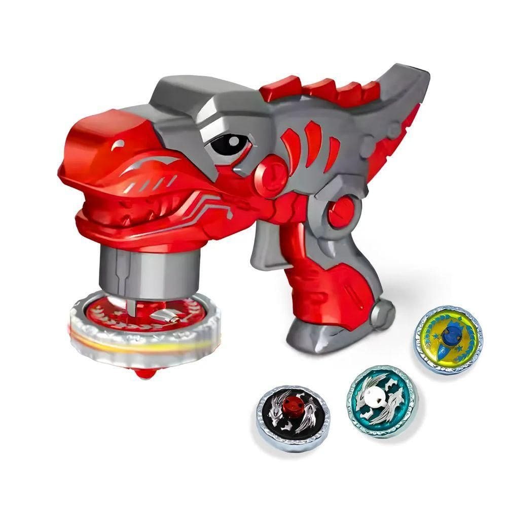 Brinquedo Beyblade Batalha Dinossauro Lançador De Disco