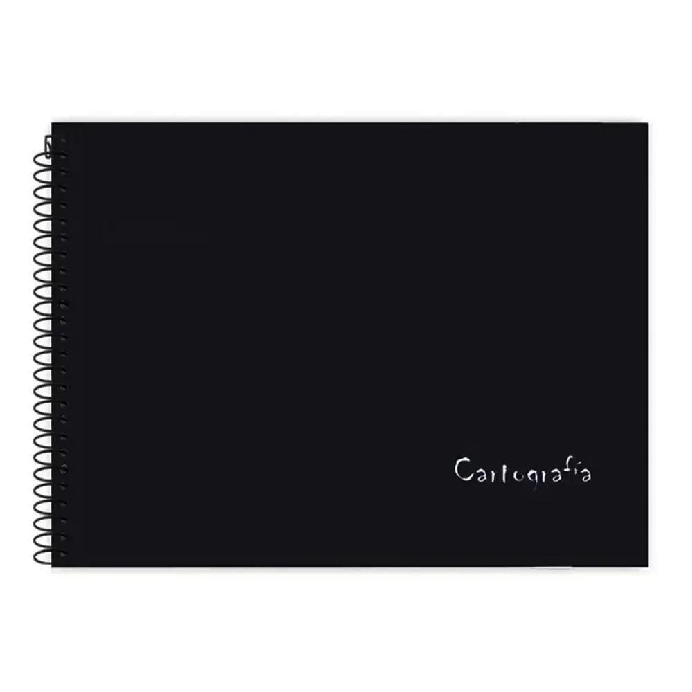 Caderno De Desenho Capa Dura Preto Espiral A4 96 Folhas