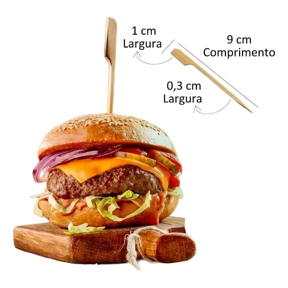 50 Espeto Bambu Golf Petiscos Lanches Espetinho Bamboo