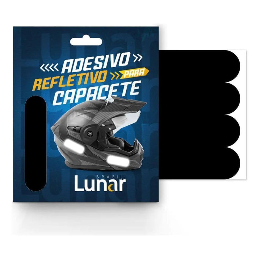 2 Kits Adesivos Refletivos Lunar Brasil Capacete Preto