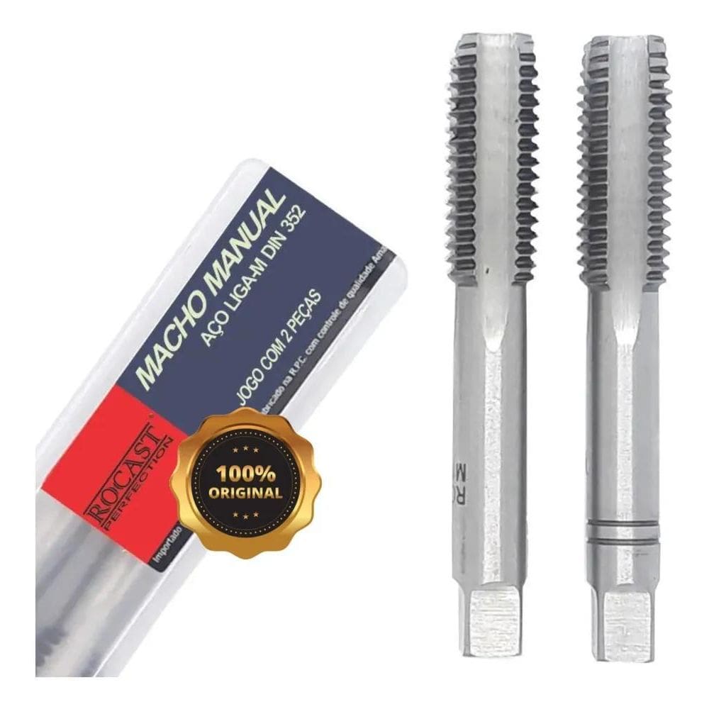 Jogo De Macho Manual M 10 X 1,25 - 2 Pçs - Aço Liga Rocast