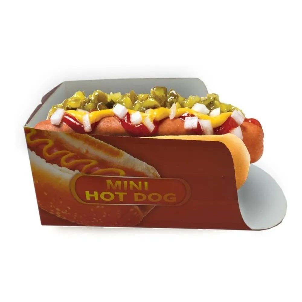 Embalagem Caixa Caixinha Mini Hot Dog Cachorro Quente 100Un