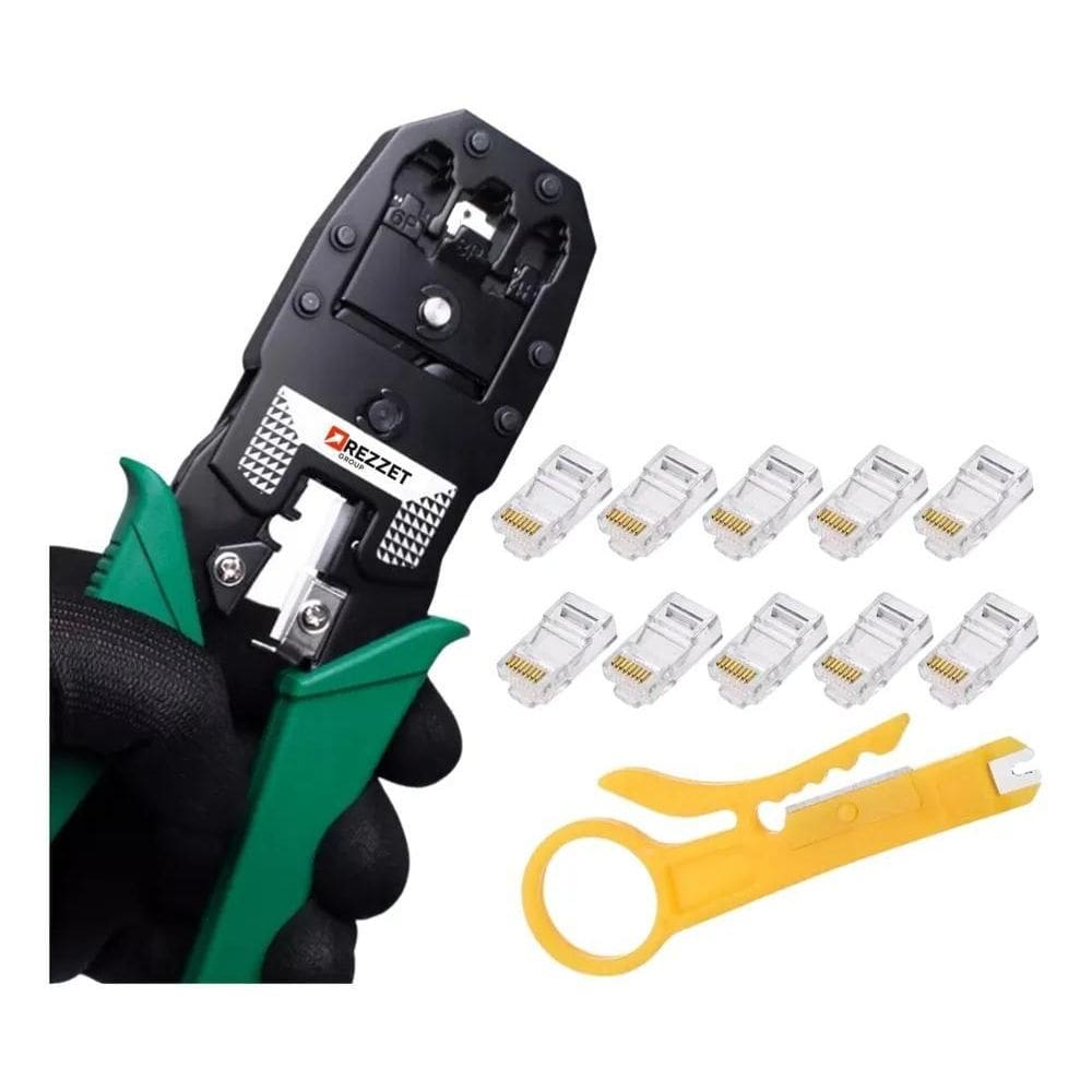 Alicate Crimpar Rj45 Rj11 Crimpador Cabo Rede + Desencapador