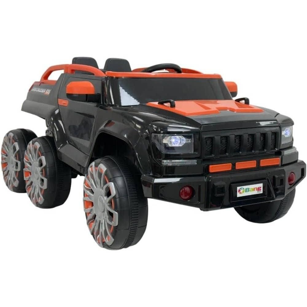 Carro Elétrico Infantil 12V Monster Magma Preto com Controle Remoto BANGTOYS