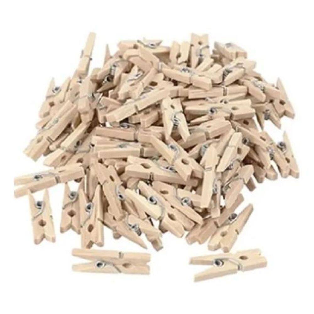 50 Mini Prendedor Pregador 2.5Cm De Madeira
