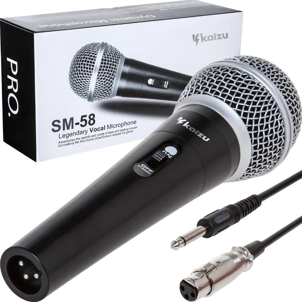 3X Microfone Com Fio Dinâmico Profissional Metal Karaoke Igr