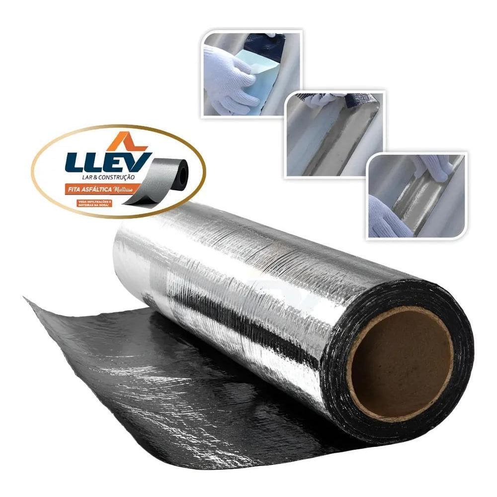 Manta Asfáltica Adesiva Aluminizada - 10Cm X 10M