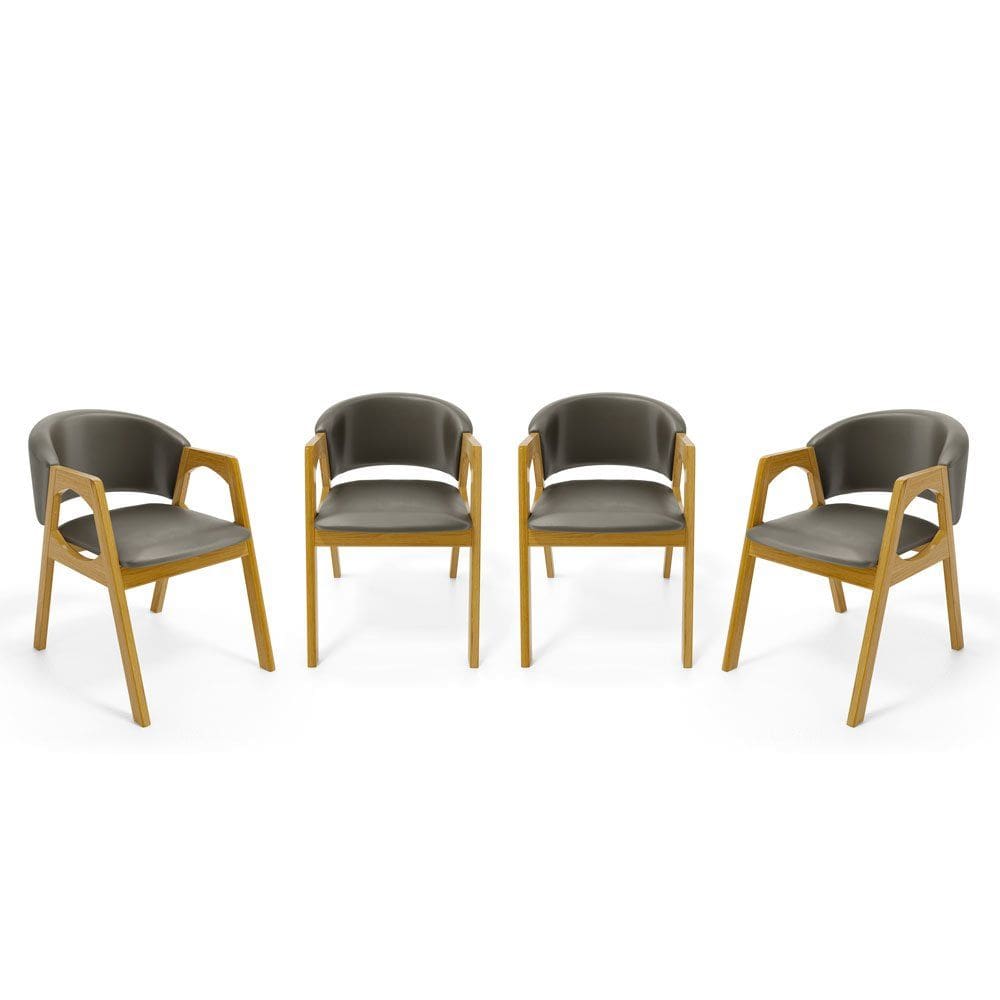 Kit Com 4 Cadeiras Agatha Madeira Maciça Estofada Para Mesa De jantar