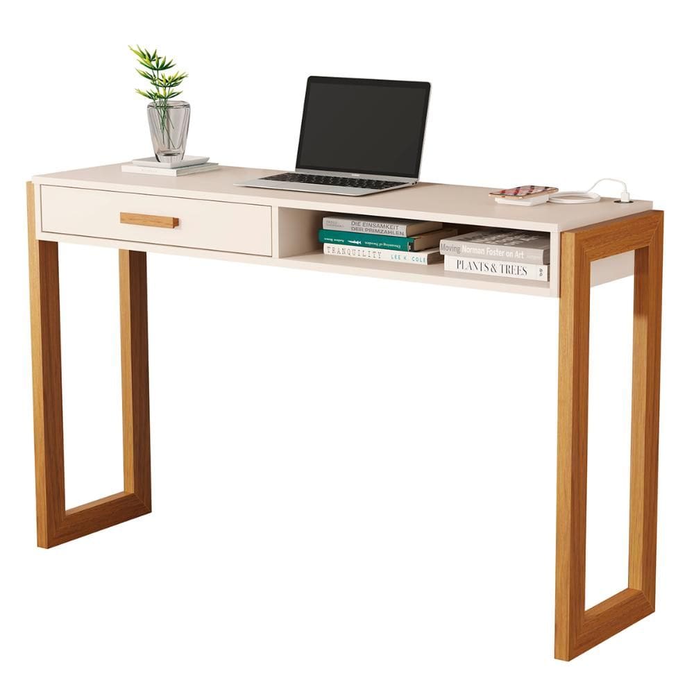 Escrivaninha Bancada 6055 1 Gaveta e Tampo com Entrada USB