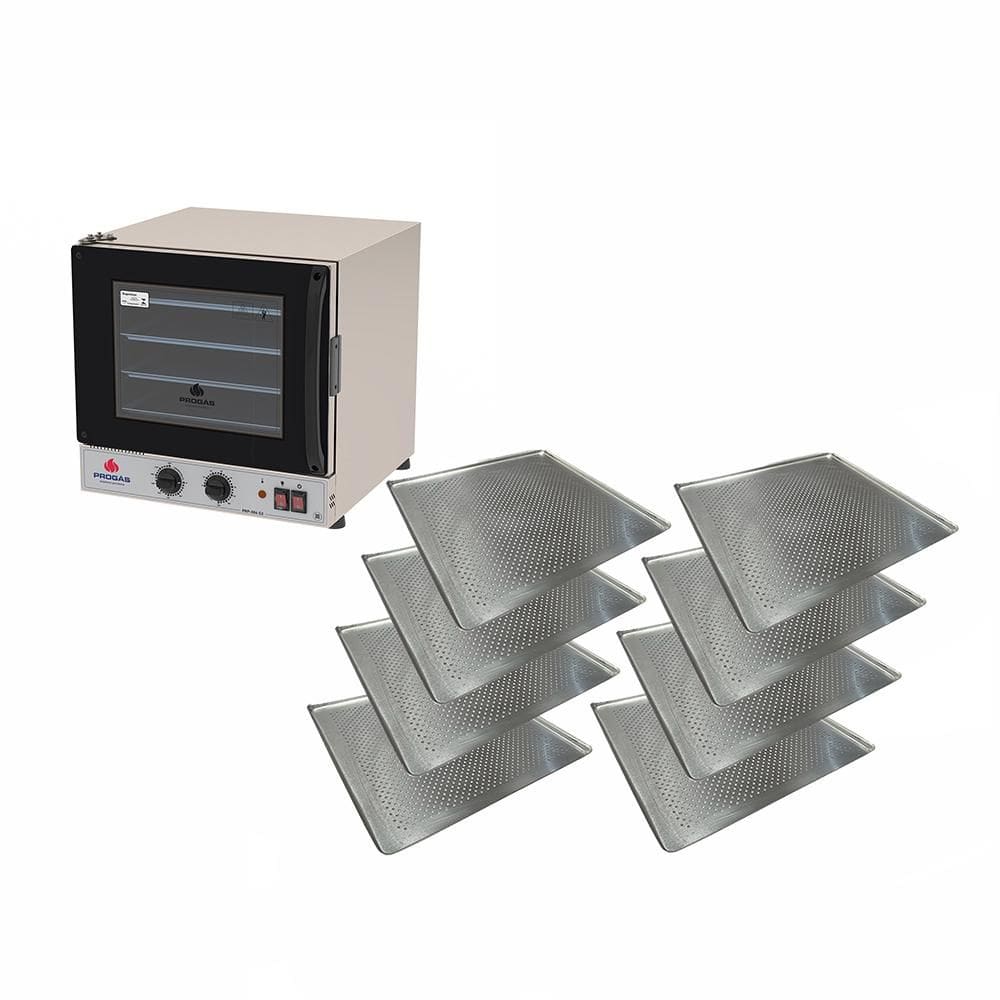 Forno Turbo Prp-004 g2 220v Preto Progás + 8 Assadeiras Cimapi