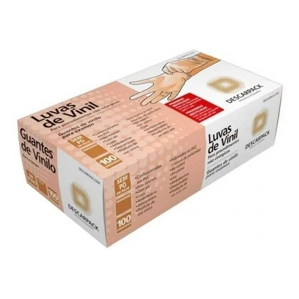 5X Luvas Descartáveis Descarpack Profissional Cor Transparen