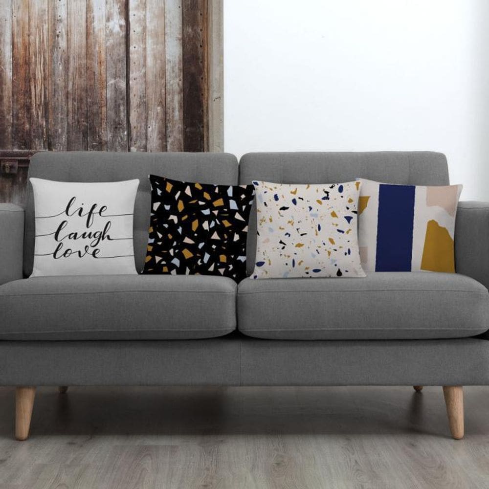 Kit 4 Capas Para Almofadas Decorativas Granilite Preto