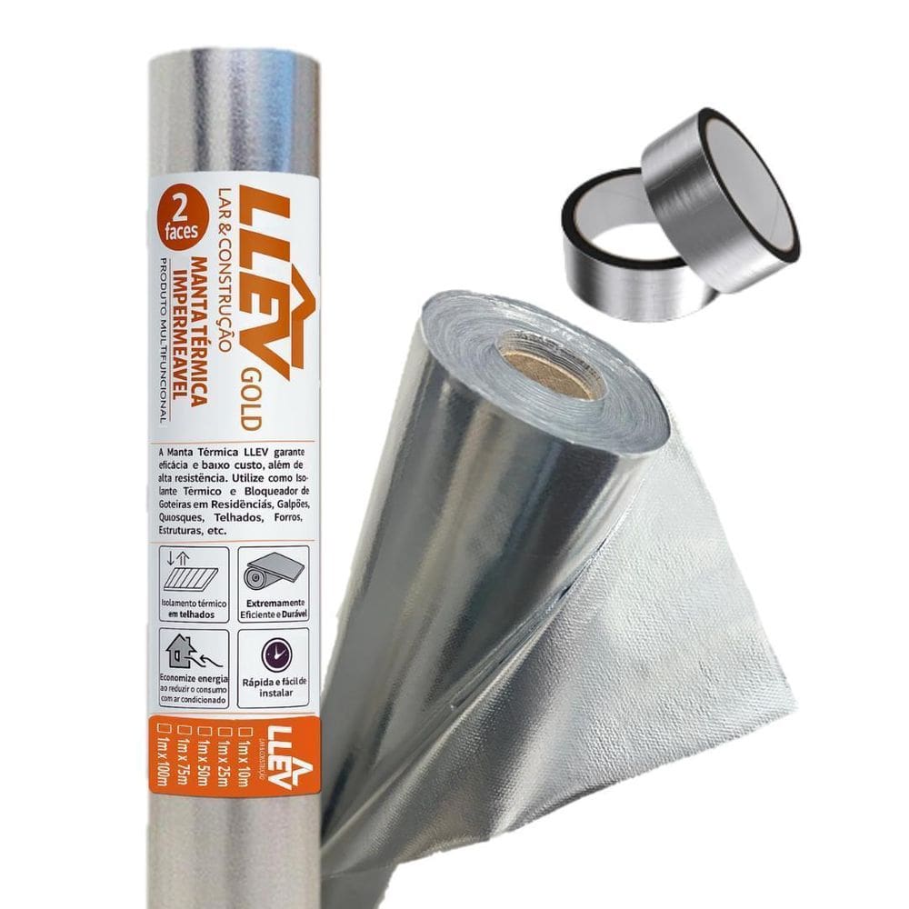 Manta Térmica Foil Subcobertura Dupla Face 20M + 2 Fitas