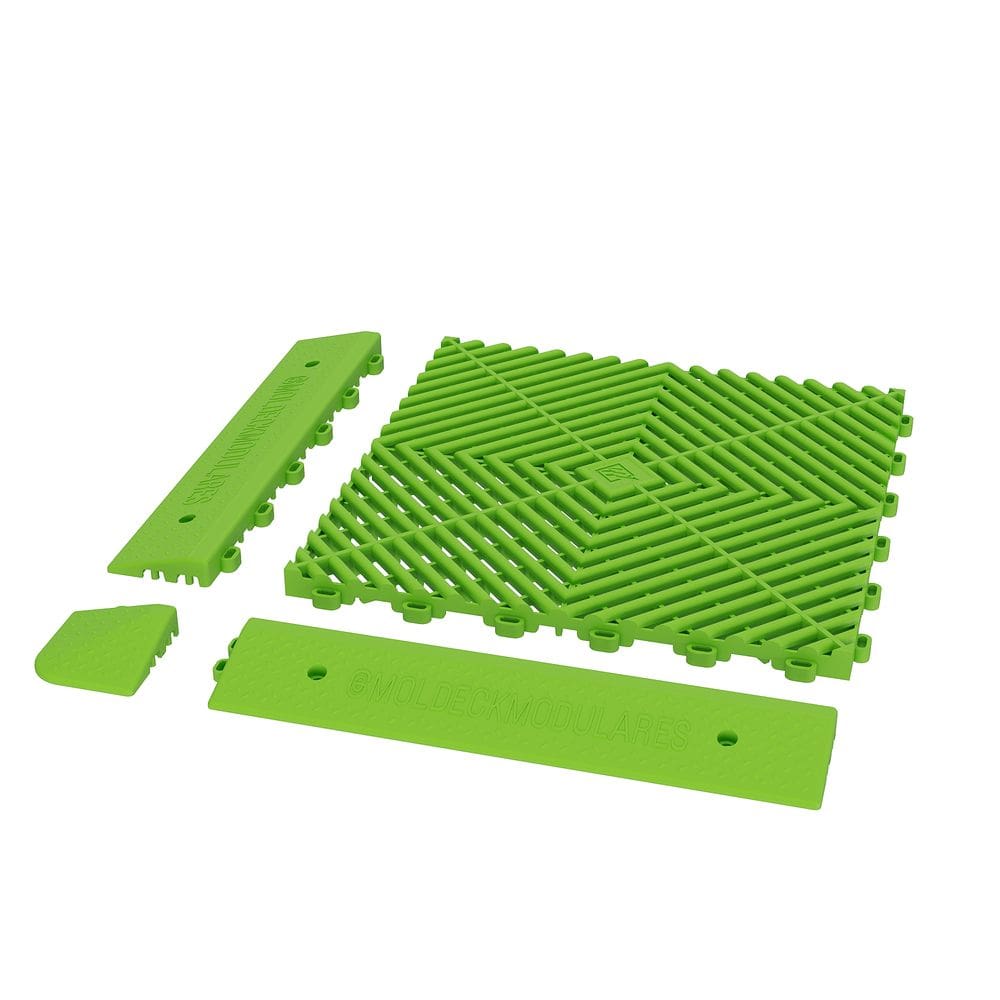 Cantoneira Fixação/Acabamento Deck/Piso Modular Verde Fluorescente