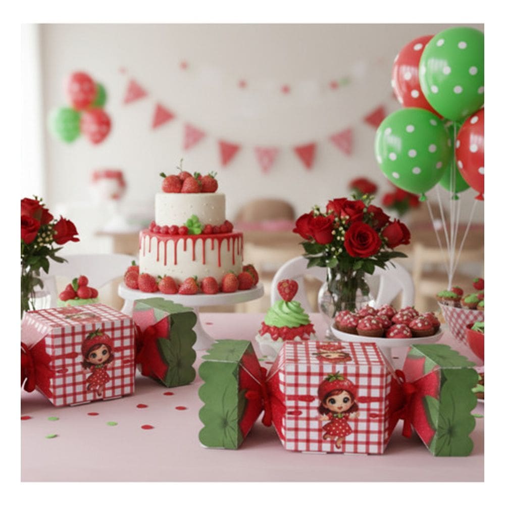 Caixa Milk Morango do Amor Lembrancinha Festa Infantil