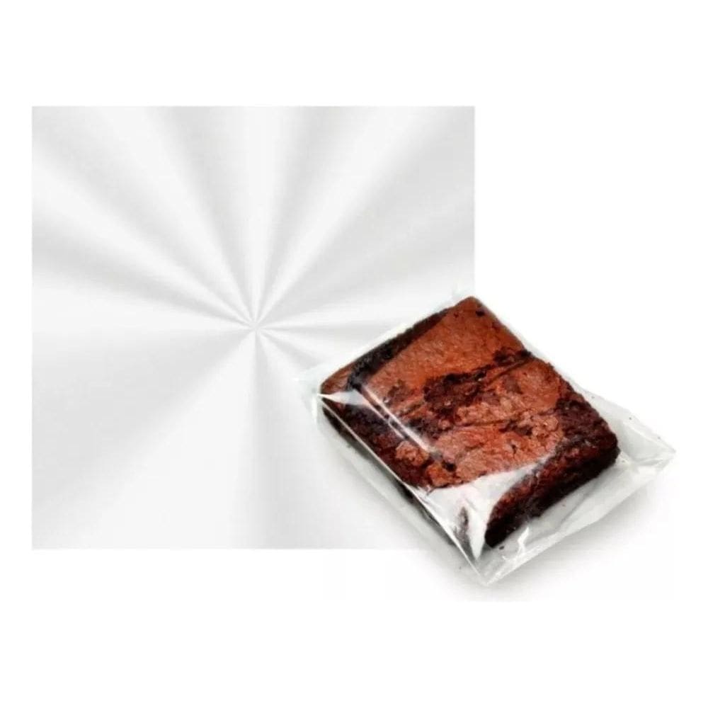500Unid- Celofane Bopp 20X20 Transparente Para Brownies