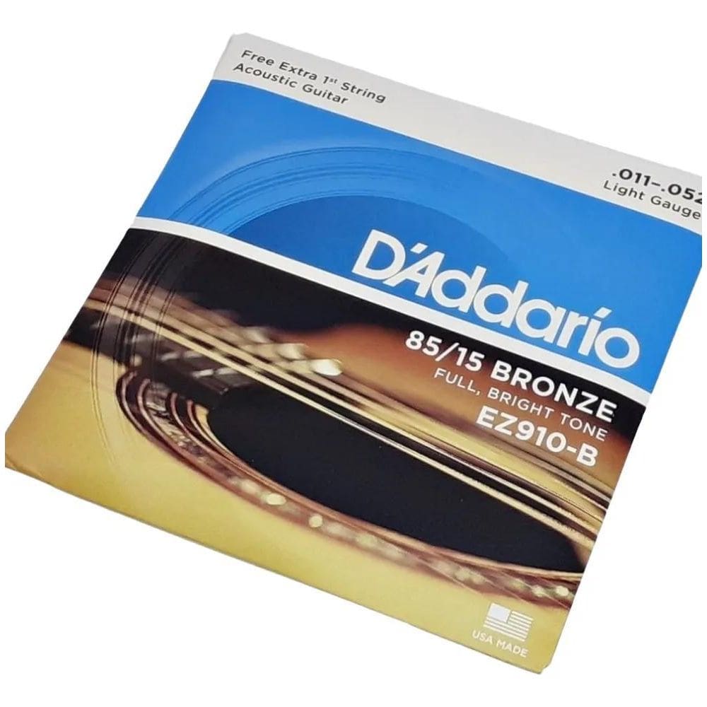 Jogo De Cordas Daddario Violão Aço 011 Ez910-B  1 Mi Extra