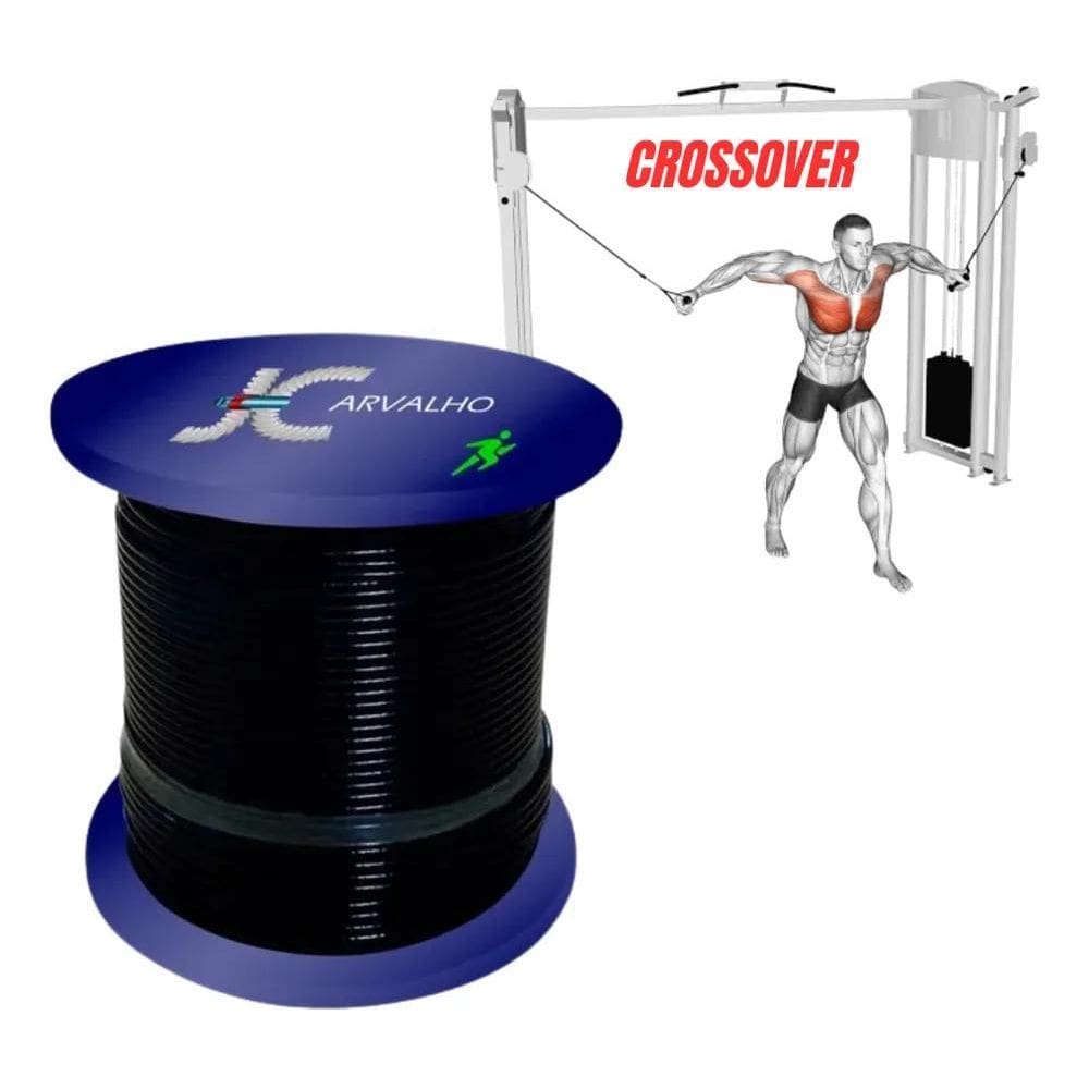 3X 50M Cabo De Aço 1/8 6X19 Revestido Nylon Academia Resiste