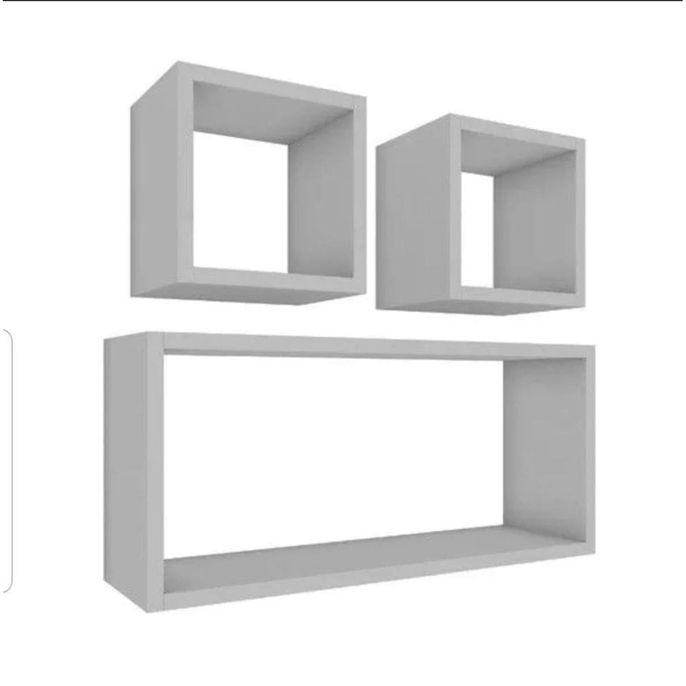 Kit Nichos Mdf Branco - Quadrados e Retangular 21,5x21,5cm