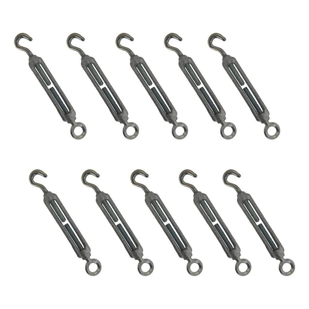 Kit 10 Unidades Esticador Para Cabo De Aço Gancho Olhal 5/16