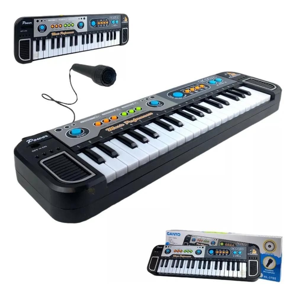 5X Piano Teclado Infantil Microfone Cantar Brinquedo Musical
