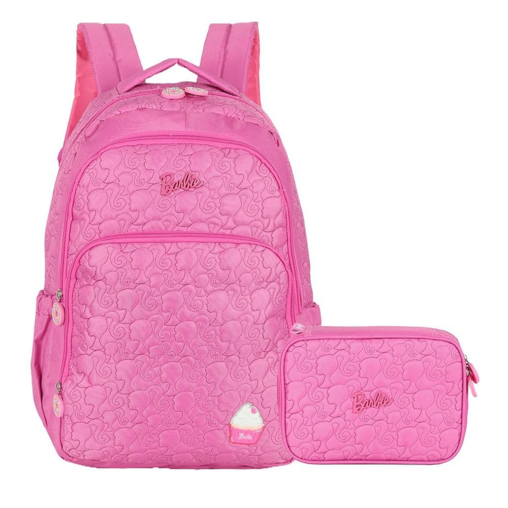 Mochila E Estojo Escolar Rosa Pink Barbie Originals