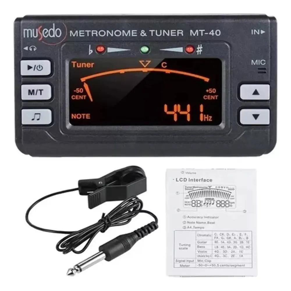 5X Metrônomo Afinador Diapasão Digital 3 Em 1 Profissional