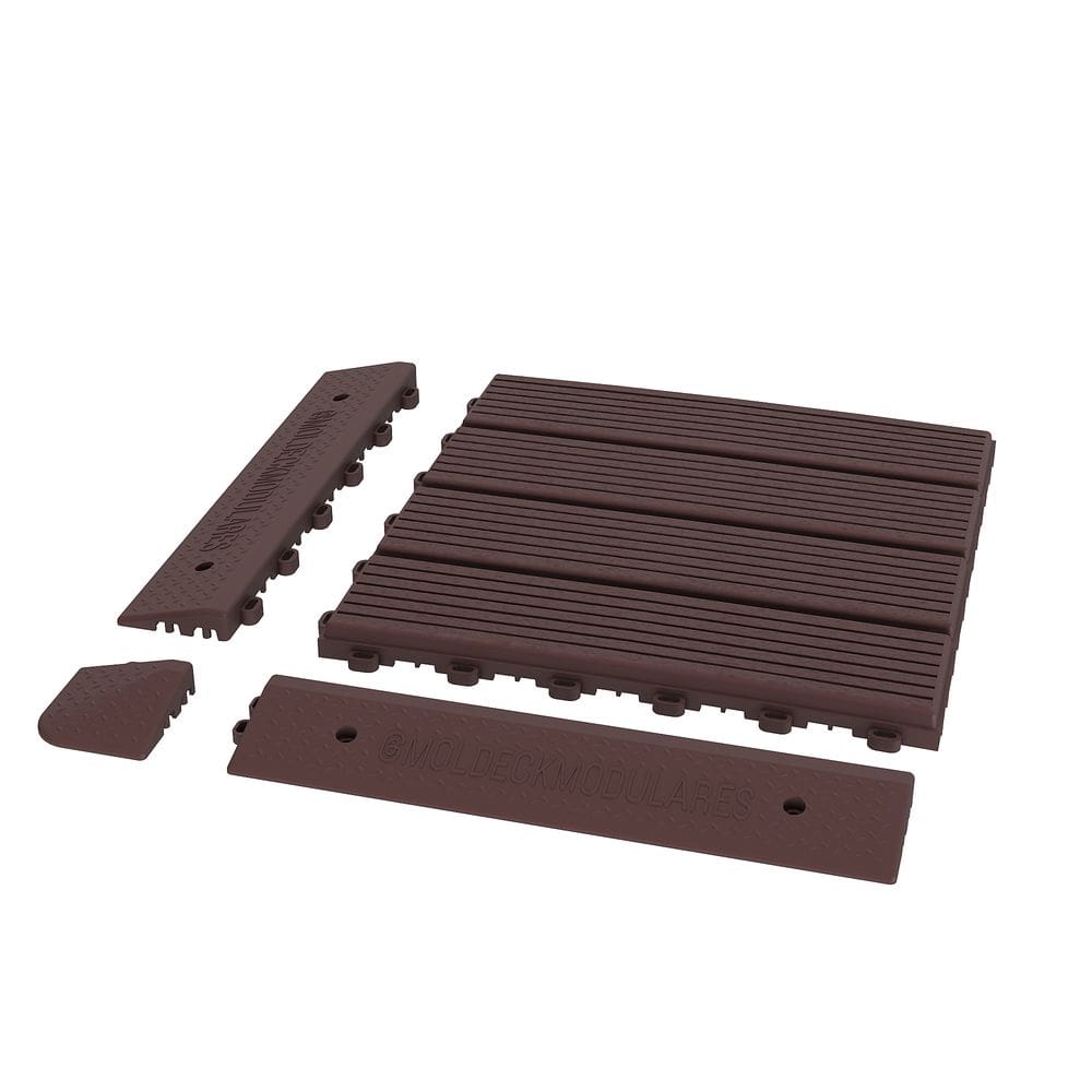 Cantoneira Fixação/Acabamento Deck/Piso Modular Marrom