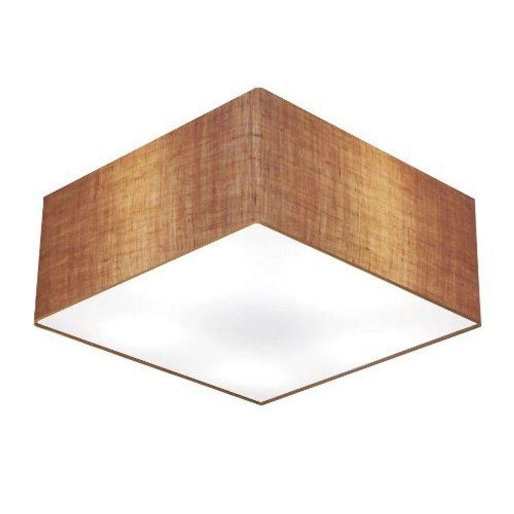 Plafon Para Quarto Quadrado Sq-3053 Cúpula Cor Palha