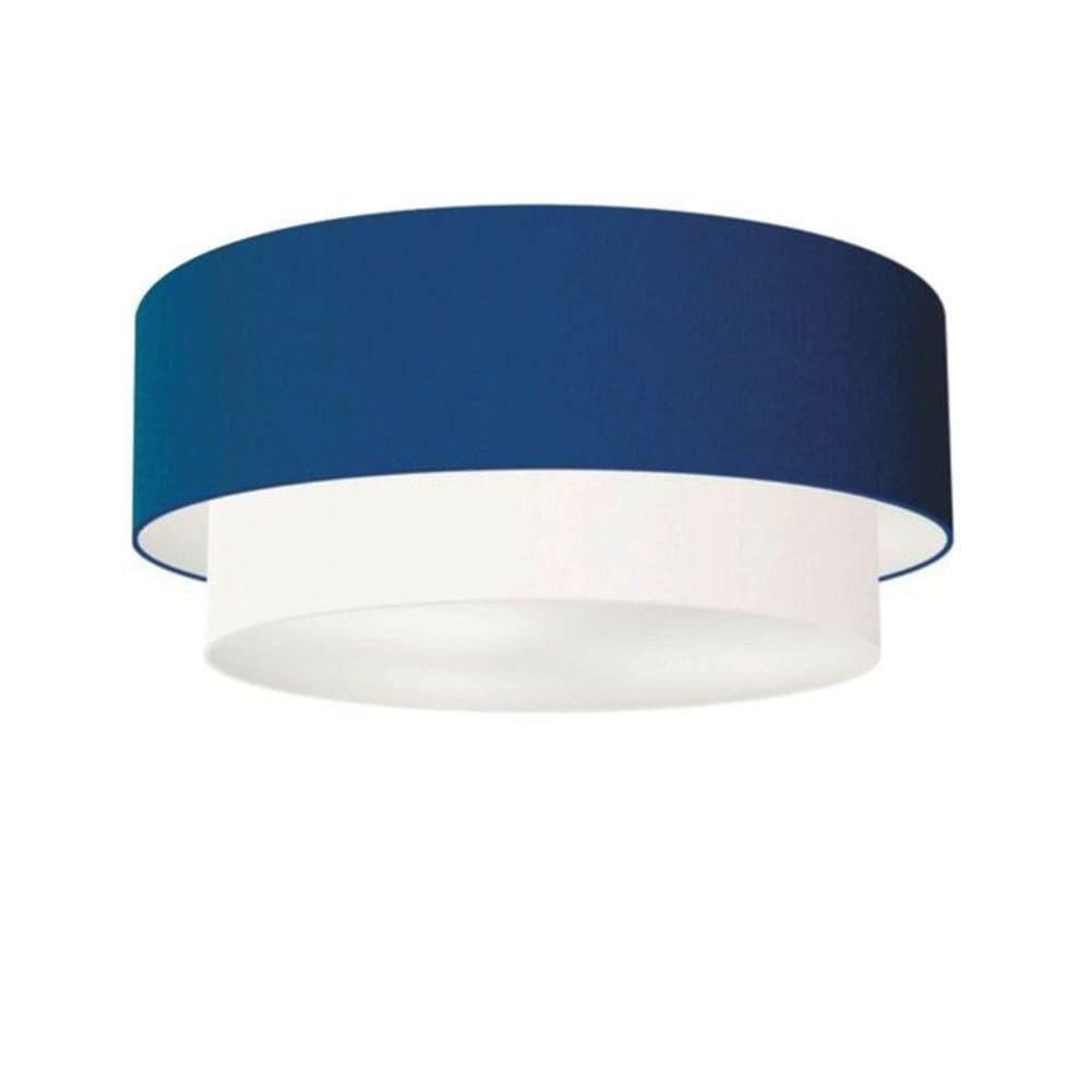 Plafon De Sobrepor Cilíndrico Sp-3063 Cúpula Cor Azul Marinho Branco