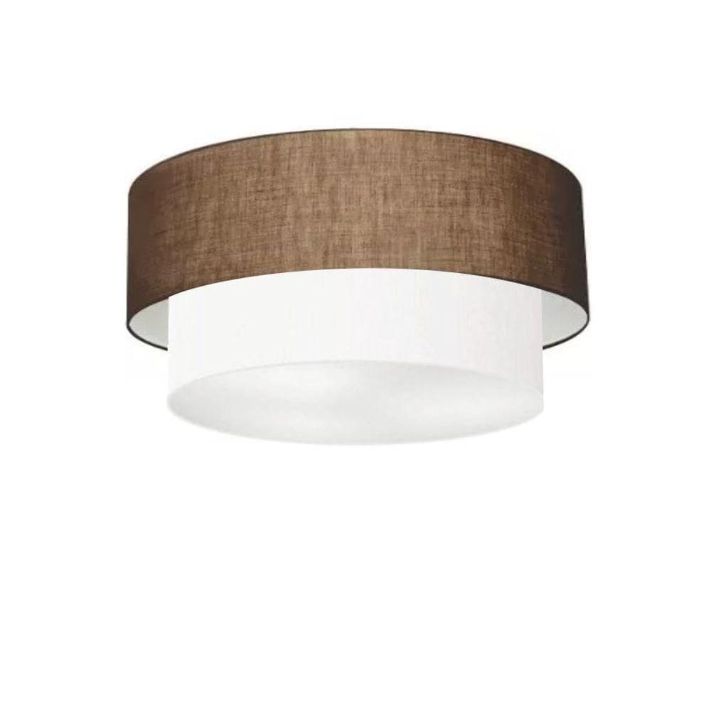 Plafon De Sobrepor Cilíndrico Sp-3062 Cúpula Cor Café Branco