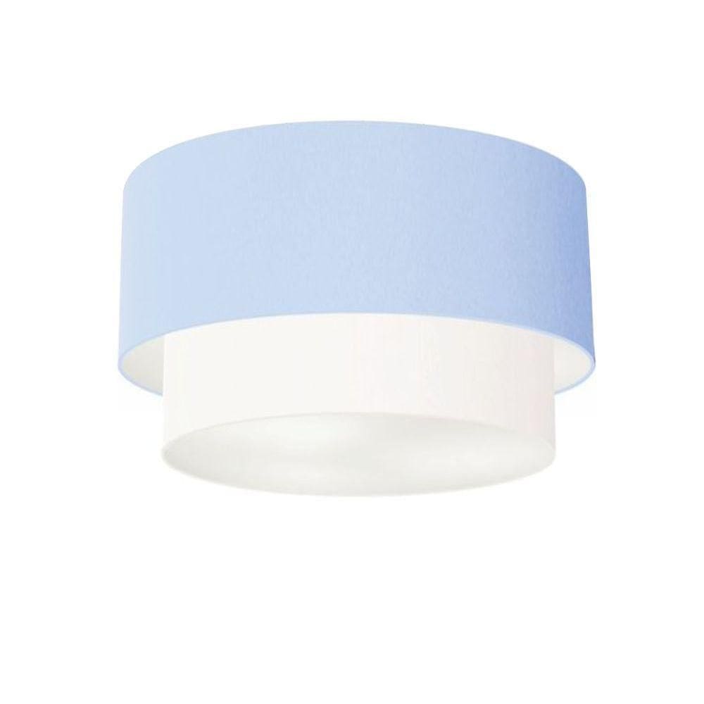 Plafon De Sobrepor Cilíndrico Sp-3045 Cúpula Cor Azul Bebê Branco