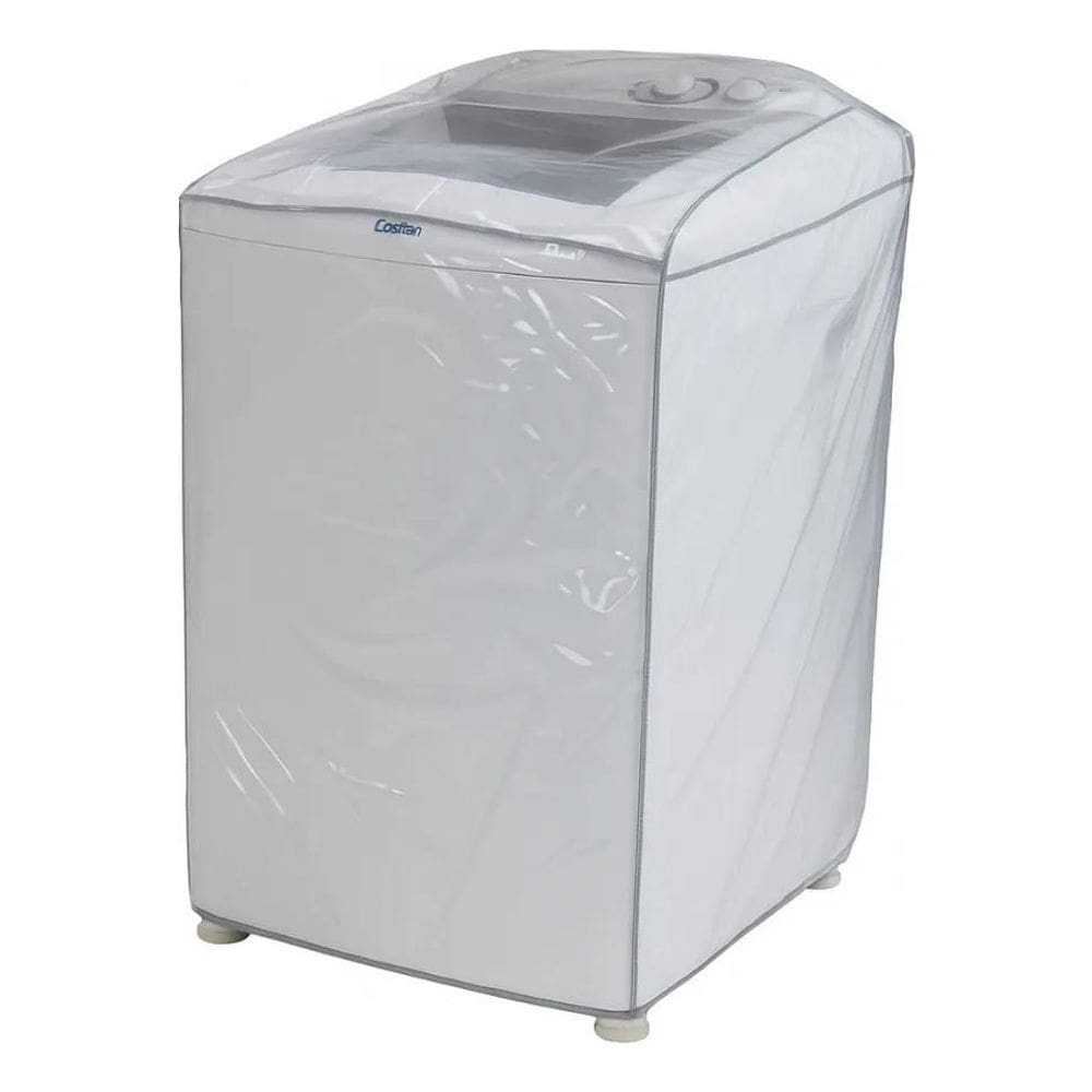 Capa Máquina De Lavar Roupas Pvc Transparente M 10Kg À 14Kg
