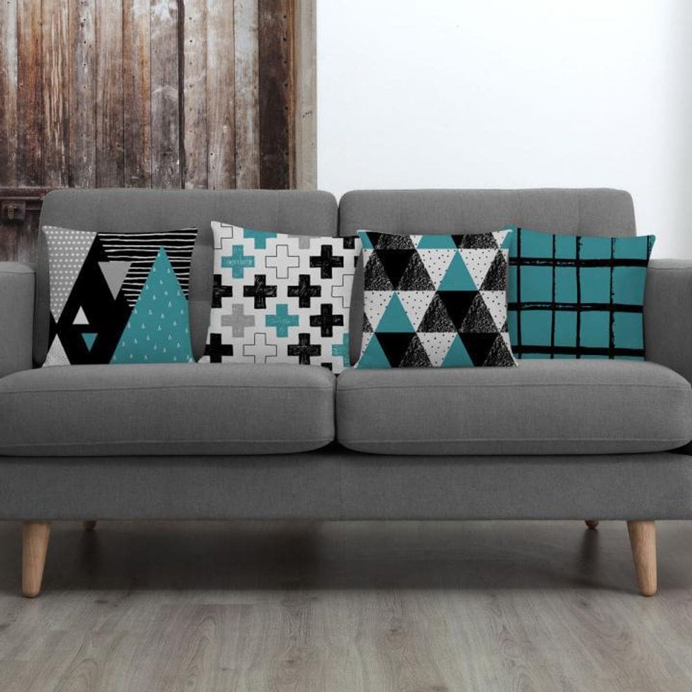 Kit 4 Capas Para Almofadas Decorativas Cross Tifany