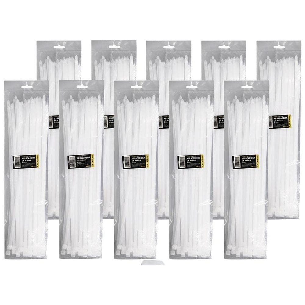 Abraçadeira Nylon Enforca Gato 7,6X400Mm Branco Com 1000 Un