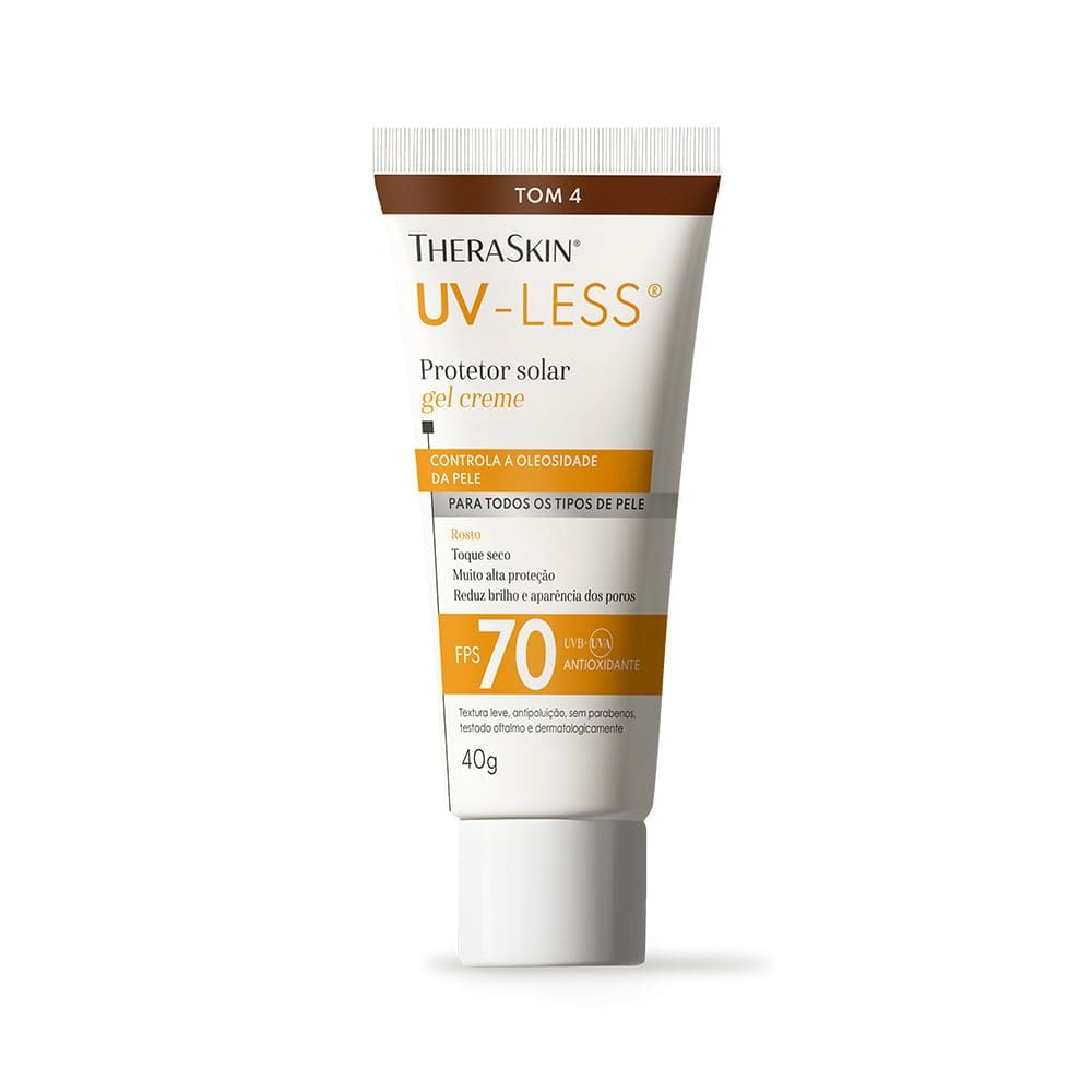 Protetor Solar Theraskin UV Less FPS70 Gel Creme Tom 4 40g
