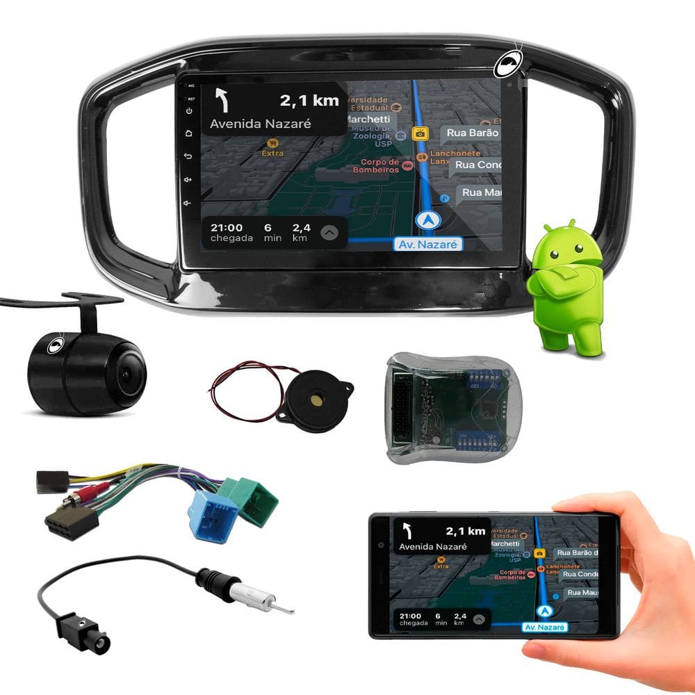 Multimídia 9” Android Nova Strada 2020 em diante  Android Auto Carplay + Interface Volante  + Câmera de Ré