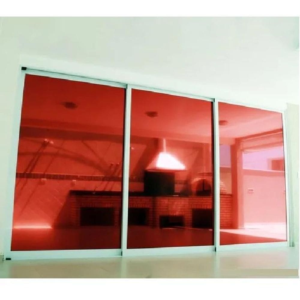 Insulfilm Espelhado Para Janela,Vermelho,5Mt X50Cm,Filme De Janela Residencial,Para Janela,Carro,Vidro,Box,Insufilms