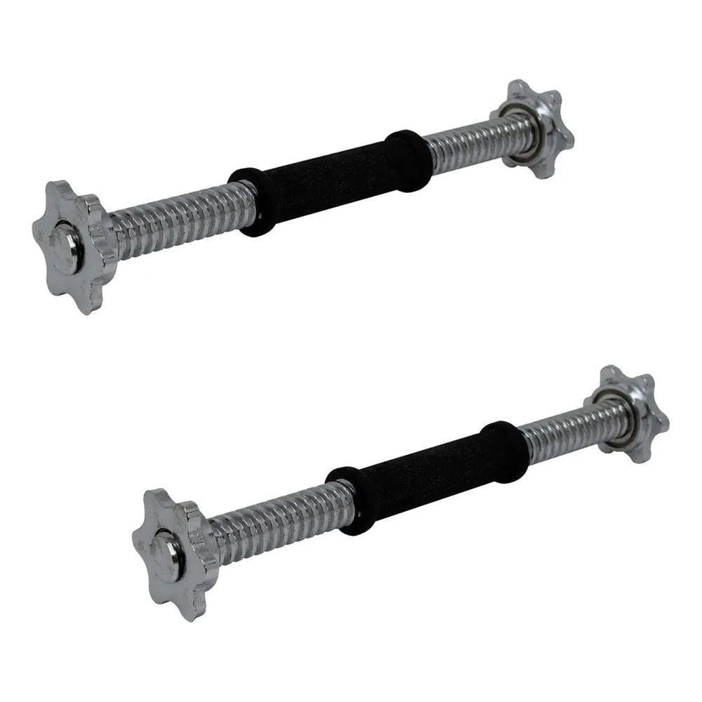 2X Barra Para Halter Para Musculação Crossfit Maciça Em Inox