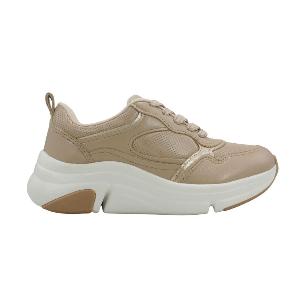 Tênis Feminino Modare Bege/Dourado