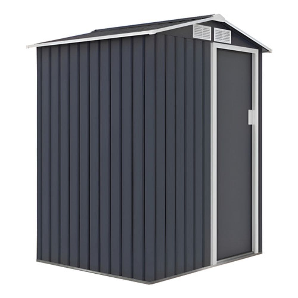 Abrigo Metalico Cinza 186x150x130cm Para Jardim Alabama Cinza-escuro