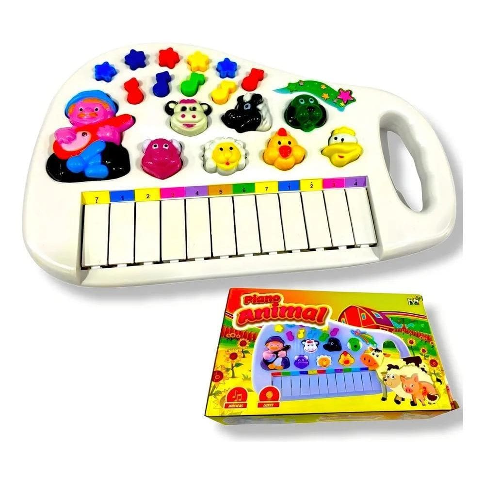 Piano Teclado Infantil Som De Animais Musical De Fazendinha