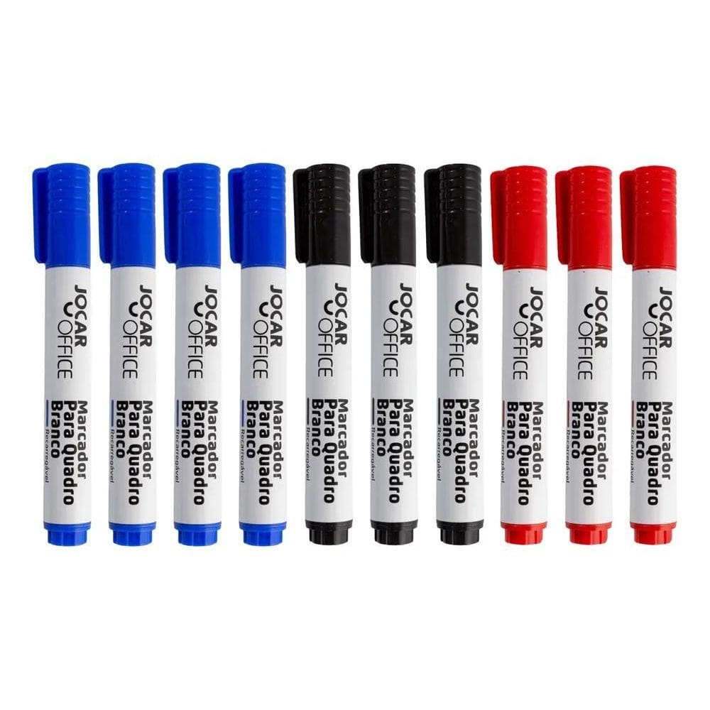 Marcador Pincel Caneta Quadro Branco Kit Com 10 Recarregável