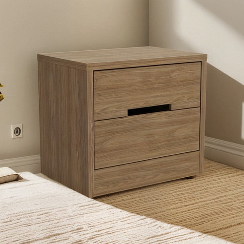 Mesa De Cabeceira Nogueira 48×54×38 Cm