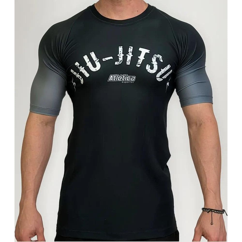 Rash Guard Jiujitsu Manga Curta Atlética Esportes