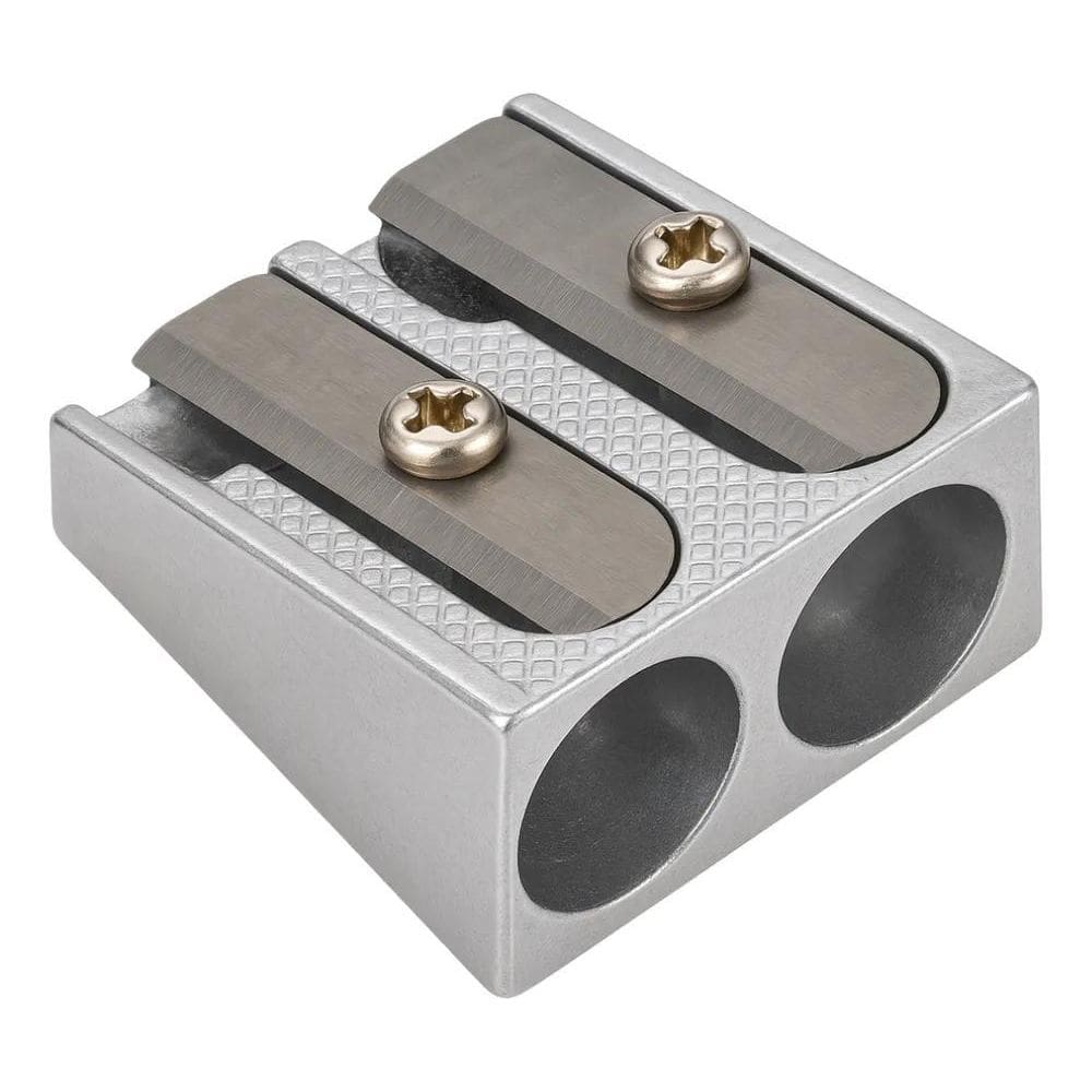 Kit 2 Apontadores De Metal Duplo Para Lápis E Maquiagem Cor