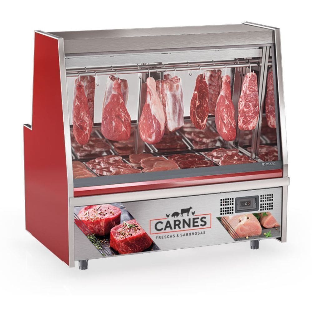 Balcão Frigorifico Turino com Depósito GATS150D Vermelho Gelopar 220v
