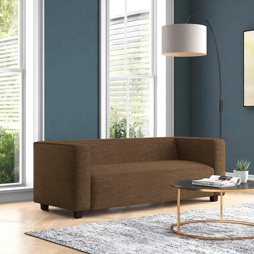 Sofá Namoradeira Amsterdam 1,40m Suede Marrom - Inova Decorações