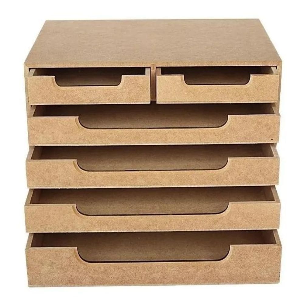 Organizador 6 Gavetas Folha Sulfite A4 Base Monitor Mdf